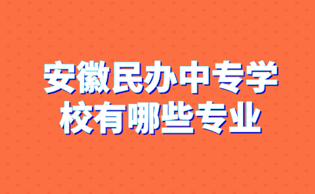 安徽民办中专学校有哪些专业