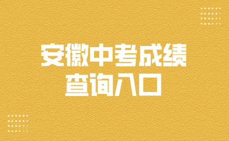 2024年安徽中考成绩查询入口地址