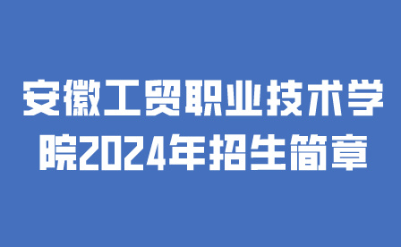 安徽工贸职业技术学院2024年招生简章