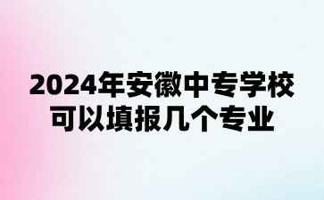 2024年安徽中专学校可以填报几个专业?