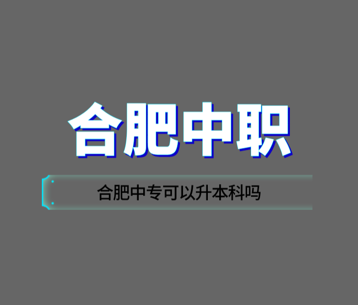 合肥中专可以升本科吗？